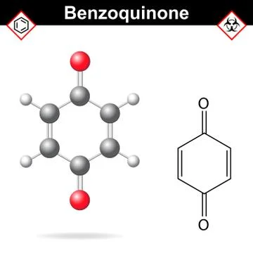 Benzoquinone molecular structure Stock Illustration