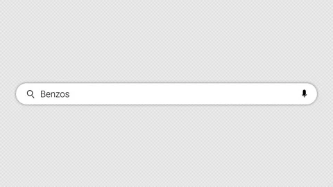 Benzos text typing in search balk animation on white screen in 4k Stock Footage 292538494