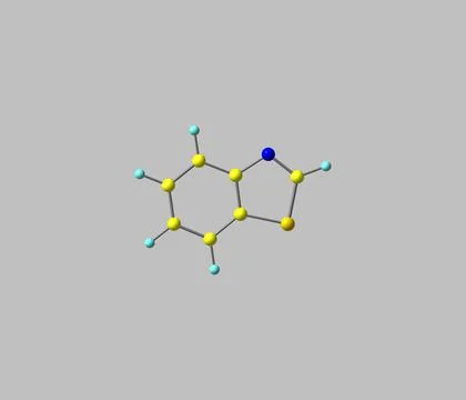 Benzothiazole molecule isolated on grey Stock Illustration