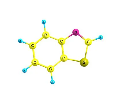 Benzothiazole molecule isolated on white Stock Illustration