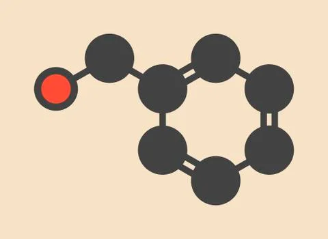 Benzyl alcohol solvent molecule Illustrazione stock