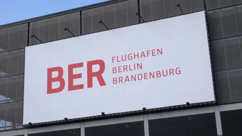 BER airport logo Stock Footage 139860341