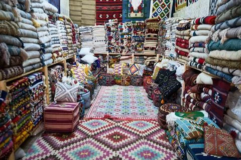 Berber carpet shop Stock Photos