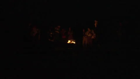 Berber musicians dancing and playing drums in the Mergouza Sahara desert Stock Footage 265472228