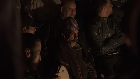 Berber singing dancing Jemaa El Fna Marra Jamaâ El Fna morocco marrakech Stock Footage 85817536