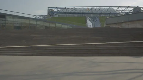 Bercy Stadium Paris Sunrise Empty Vide Coronavirus Confinement COVID19 Video stock 131256875