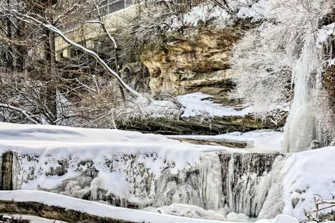 Berea falls in winter Stock Photos