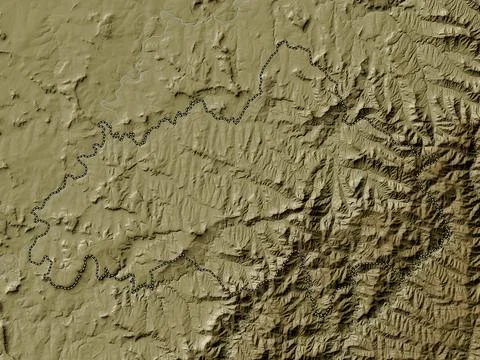 Berea, Lesotho. Elevation map colored in wiki style with lakes and rivers Stock Illustration