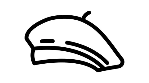 Beret hat cap line icon animation Stock Footage 326762111