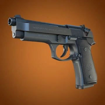 Beretta 92 handgun 3D Model