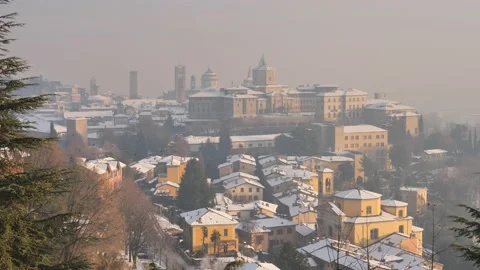 Bergamo alta landscape Stock Footage 145889450