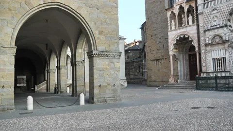 Bergamo Duomo square Video stock 137841366