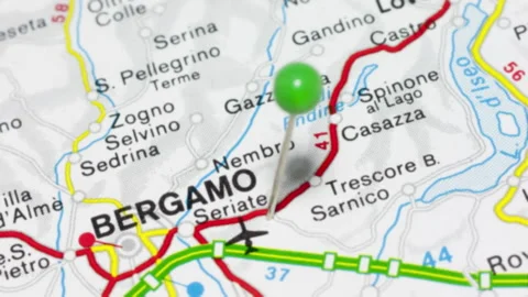 BERGAMO on a map Stock Footage 176940022