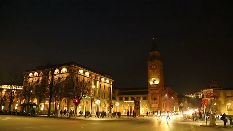Bergamo night Stock-Footage 93545380
