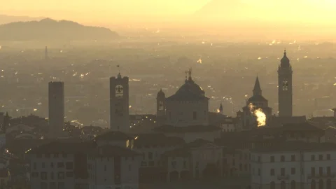 Bergamo View sunrise Stock Footage 88813433