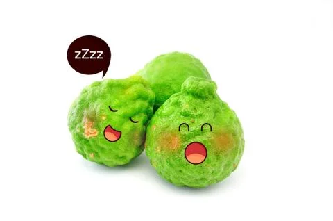 Bergamot (kaffir lime) in expression face Stock Photos