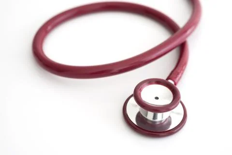 Bergandy stethoscope on white Stock Photos