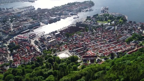 Bergen is a city and municipality in Hordaland on the west coast of Norway. Stock Footage