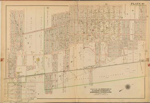 Bergen County, V. 2, Double Page Plate No. 10 Map bounded by Wood St., Wil... Stock Photos
