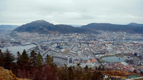 Bergen - View from the top 스톡 동영상 103863201