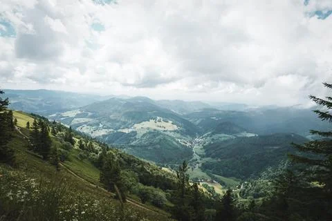 Berglandschaft Quer mit Wolken Stock Photos