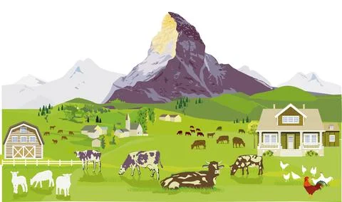 Berglandschft Stock Illustration