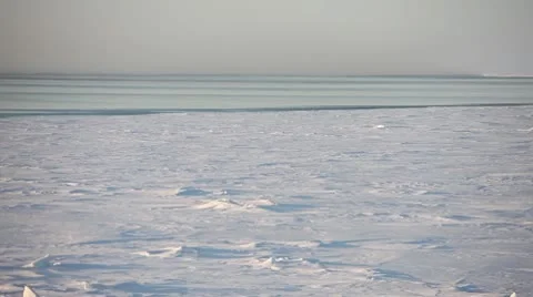 Bering Sea Ice, Pan Right, Alaska Video stock 10714945