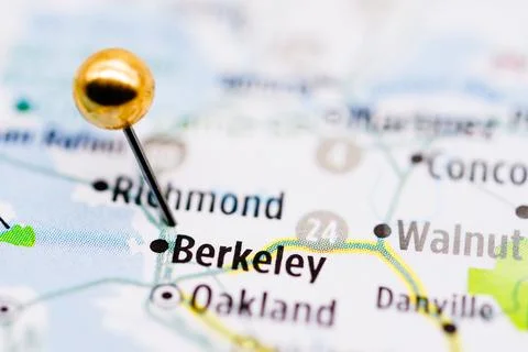 Berkeley, CA US USA Map Pin Close-Up.. Stock Photos