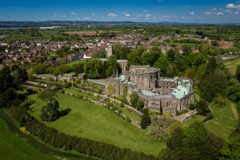 Berkeley Castle from the air. Stock Photos