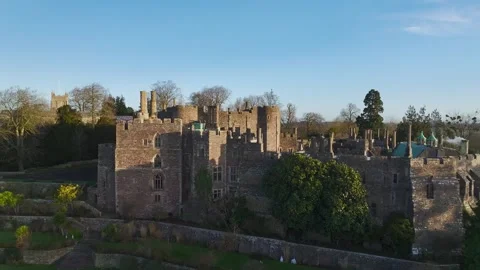 Berkeley Castle from a drone, Berkeley, Cotswolds, Gloucestershire, England Stock-Footage 302310551