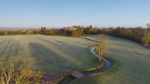 Berkeley Castle from a drone, Berkeley, Cotswolds, Gloucestershire, England 動画素材 302310712