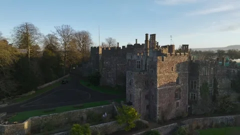 Berkeley Castle from a drone, Berkeley, Cotswolds, Gloucestershire, England Stock Footage 302384844