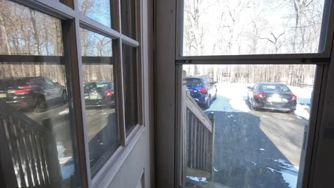 Berkeley Heights, NJ, USA - 02-15-2022: opening the door and going outside 스톡 동영상 343454231