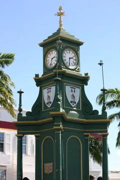 The Berkeley Memorial Clock in St. Kitts, West Indies Stock Photos