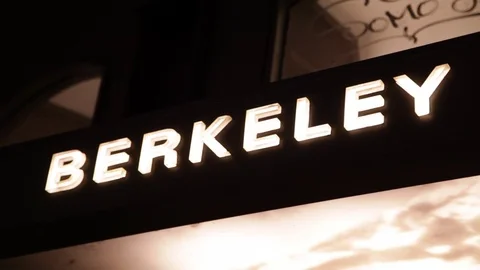 Berkeley SubwayStation Sign Rack 1 Stock Footage 79019279
