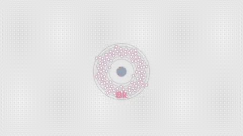 Berkelium Bk Bohr Atom Model Clean No Text Animation Video Overlay Alpha 4K Video stock 339364589