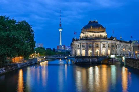 Berlim Night Lights Stock Photos