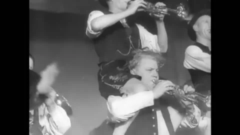BERLIN - 1932 - Berlin, Germany has a lively theater and bar scene at night, and Stock Footage 254200392