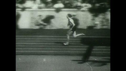 BERLIN 1936: Sprinters compete in the 1936 Olympics. Stock Footage 75230770