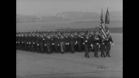 BERLIN - 1945 - General Dwight Eisenhower and 82nd Airborne Division Major Stock Footage 264752949