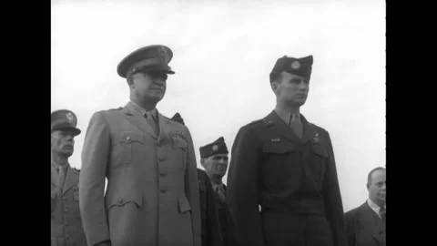BERLIN - 1945 - General Dwight Eisenhower and 82nd Airborne Division Major Stock Footage 264752979