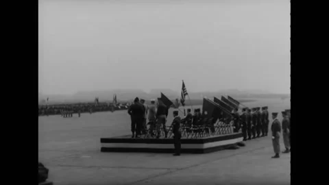 BERLIN - 1945 - General Dwight Eisenhower and 82nd Airborne Division Major Stock Footage 264753077