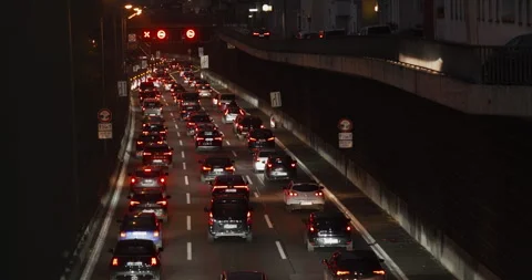 Berlin A100 to Charlottenburg closed until 2027/28, car on side street, 4K Stock Footage 310612136