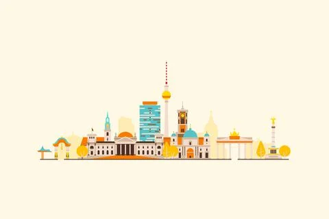 Berlin abstract skyline Stock Illustration