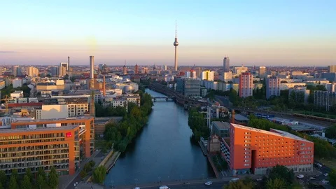 Berlin aerial skyline view Video stock 126349372