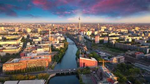 Berlin aerial skyline view 스톡 동영상 162273096
