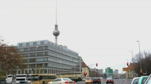 Berlin alex traffic Stock Footage 145254