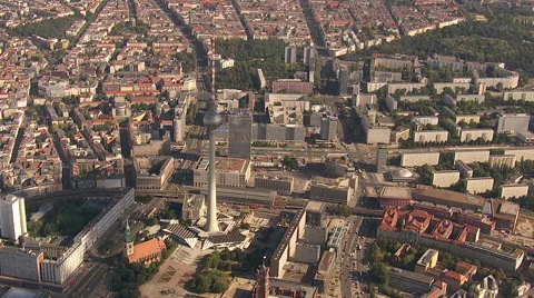Berlin Alexanderplatz, Aerial shot Stock Footage