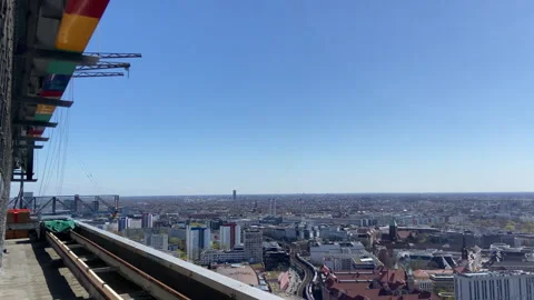 Berlin Alexanderplatz Skyline Panorama with Train Apr 8 2026 Stock Footage 332420552