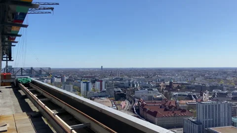 Berlin Alexanderplatz Skyline Panorama with Train Apr 8 2026 Stock Footage 332420568